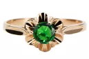 Emerald Original Vintage 14K Rose Gold Ring Bijuteria Vintage vrc004r